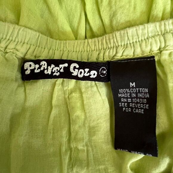 Vintage Planet Gold light green midi skirt 100% cotton size medium boho bohemian - Picture 6 of 6